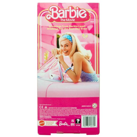 Barbie The Movie Collectible Doll Margot Robbie as Barbie Pink Gingham Dress NIB - Picture 2 of 6